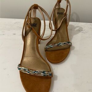 PAIGE Brown Beaded Women's Sandals